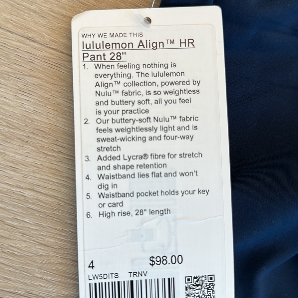Lululemon lululemon Align™ High-Rise Pant 28" size true navy size 0 4 6 8 2 - Picture 5 of 8